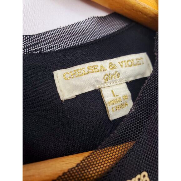 Chelsea & Violet Girls Sequin Formal Dress Size L Black Gold Floral Lined 10 12 - Picture 6 of 8